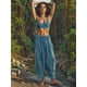 thumbnail image 5 of Pantalones Palazzo Harem Informales Holgados con Cordón para Mujer, para Verano, Playa, Viajes, Vacaciones, con Bolsillos. Azul Pavo Real M, 5 of 6