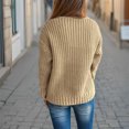 thumbnail image 5 of PiGOGI Women's Long Sleeve V-Neck Soft Knit Cropped Sweater Top Casual Comfortable Khaki M, 5 of 5