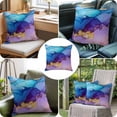 thumbnail image 6 of Marble Blue Throw Pillow Cover Gold Line Gradient Purple Modern Wavy Cotton Linen Cushion Cover Throw Pillow Case with Invisible Zipper for Couch Sofa Bed Chair Car 26x26 Inch, 6 of 9