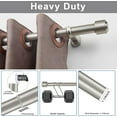 thumbnail image 4 of Heavy Duty Curtain Rods, 1 1/8 Inch Diameter Single Curtain Rod 72-144Inch(6-12ft) Extendable Length with End Caps Adjustable Modern Brackets-Matte Nickel, 4 of 13
