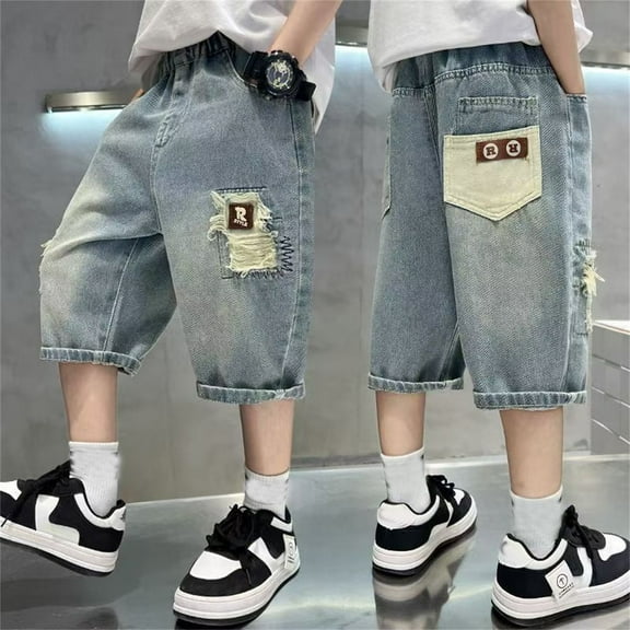 Boys Jean Shorts Classic Loose Summer Trousers Short Boys Summer Clothes Teen 13-14 Years Boy Clothes Cute Boy Clothing