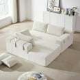thumbnail image 6 of 108" L Shaped Chenille Modular Sectional Couches with Pillows, 4 Seater Oversized Upholstered Cloud Sofa for Living Room Apartment, Free Combination, Beige, Left Chaise, 6 of 8