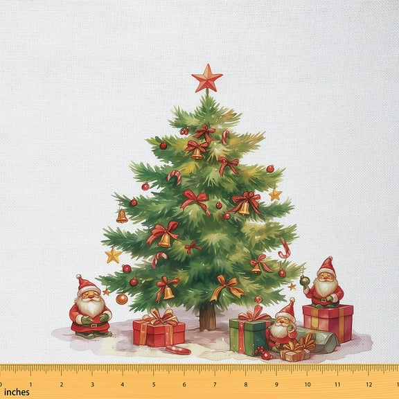 Castle Fairy Christmas Tree Girl Fabric by the Yard 1 Yard,Happy New Year Home Decor Fabric by the Yard,Santa Claus Room Decor Fabric by the Yard,Super Cozy Room Decor