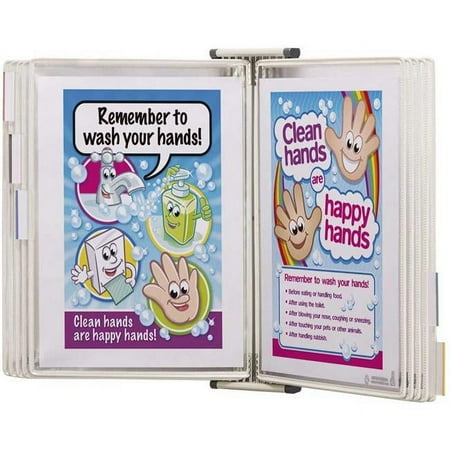 UPC: 0672644997093 | Tarifold WA221 Wall Reference System with 10 Sterifold protective Display Pockets  White – 20 Sheet Capacity