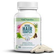 Vi tal Hair Com plex Biotin & Vitamin B Supplement – Supports Healthy Hair, Skin & Nails – Hormone-Free, Gluten-Free – Hair & Nail Support for Women & Men