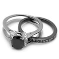 thumbnail image 3 of Womens Light Black Ring Anillo Para Mujer Stainless Steel Ring Synthetic Glass in Jet Adley, 3 of 5