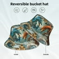 thumbnail image 2 of Kdxio Reflective Bucket Hat - Red Blue Dragon Battle Epic Print Bucket Hat for Men,Women, 2 of 6