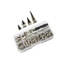 thumbnail image 1 of 80 Pièces Alliage de Zinc Cône Goujons Kit Pointes Rivets Punk Goujon Vis pour Sac Veste d'Artisanat, 1 of 9