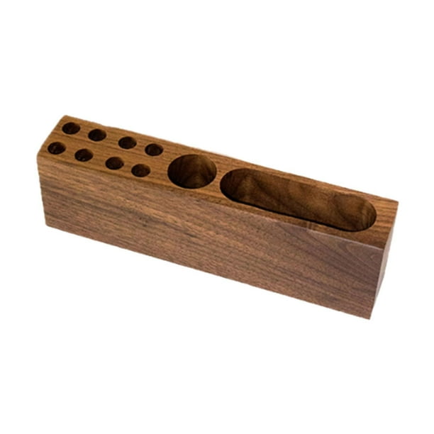 Organizador de pincel de pintura de estante para soporte de lápiz 10 ranuras Stand de pintura Pencil de madera Organizador de maquillaje para el hogar