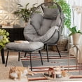 thumbnail image 4 of Barton Egg Chair With Ottoman, Extra Large Egg Chair Outdoor, Rattan Wicker Patio Chair, UV Resistant Cushion For Indoor Bedroom Balcony, Grey, 4 of 8