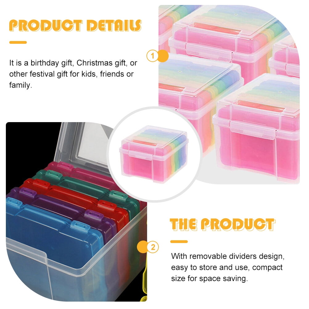 PBPBOX 1Set Photo Storage Case Plastic Organizer with Dividers for Greeting Cards and Scrapbook