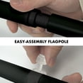 thumbnail image 6 of G128 Combo Pack: 5 Ft Tangle Free Aluminum Spinning Flagpole (Black) & Solid Dark Green Color Flag 2.5x4 Ft, LiteWeave Pro Series Printed 150D Polyester | Pole with Flag Included, 6 of 9