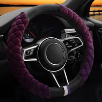 Universal 15 Inches Car Steering Wheel Cover Fluffy Winter Plush Steering Wheel Cover, Purple