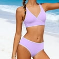 thumbnail image 4 of Agkizg Girls Two Piece Swimsuit Set Solid Color Fashion Bikini Set Swimwear for Kids Youth Teens, 4 of 4