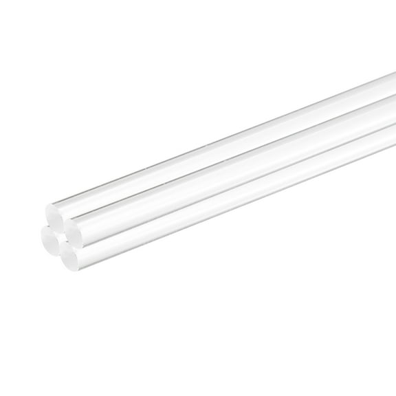 Uxcell 4 Pcs Acrylic Round Rods 1/4" x 10" Clear Acrylic Dowel Rods Sticks Acrylic Plastic Sticks Strip- 6mm x 250mm
