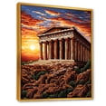 thumbnail image 2 of Designart "Impressionist Parthenon from Antique Greece" Landscapes Framed Wall Art - Country Brown Greece Hallway Framed Wall Art Decor, 2 of 6