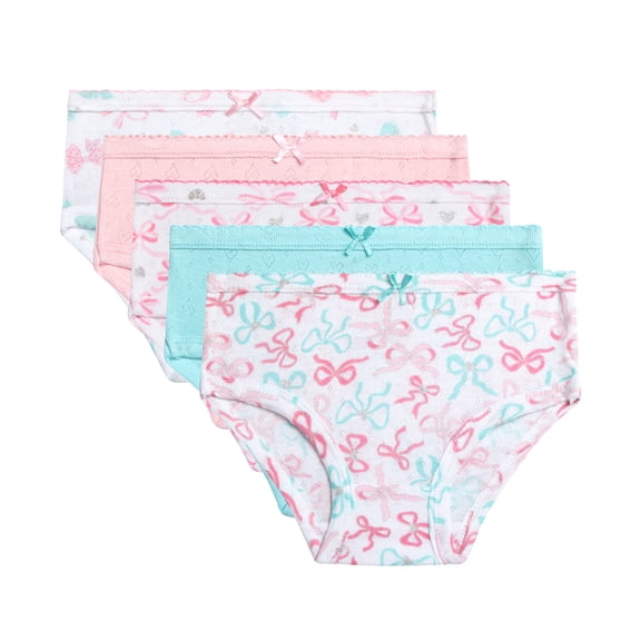 Princess Rose Toddler Girls Underwear Pointelle Knit Soft Cotton Hipster Underwear Panties 5 Pack