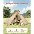 thumbnail image 2 of KFFKFF Portable Hot Tent for 4-6 People, Winter Tipi Tent with Stove Jack, Waterproof Canvas Camping Shelter, Lightweight 4-Season Tent for Hiking, Fishing, and Backpacking, Large Size, 2 of 9