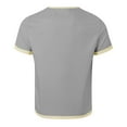thumbnail image 5 of Mens Henley Shirts Short Sleeve Button Up V-Neck Basic Pullover T-Shirts Summer Lightweight Slim Fit Workout Tee Tops Light Purple 3XL, 5 of 5