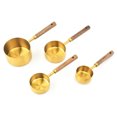 thumbnail image 4 of Juego de cucharas medidoras con mango de madera Juego de tazas medidoras Barra de oro Herramientas para hornear, 4 of 7