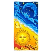 Dawhud Direct Sun and Moon Beach Towel for Girls, Moon Bath Towel Print 30" x 60" Pool Towel Super Soft Plush Cotton Towel for Beach Lovers
