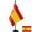 Spanish flag [black single rod plastic], variant on Spanish Desktop Flag with Stand Office Table Ornament Single Pole Indoor Display National Flag for Desk Home or Event Decor