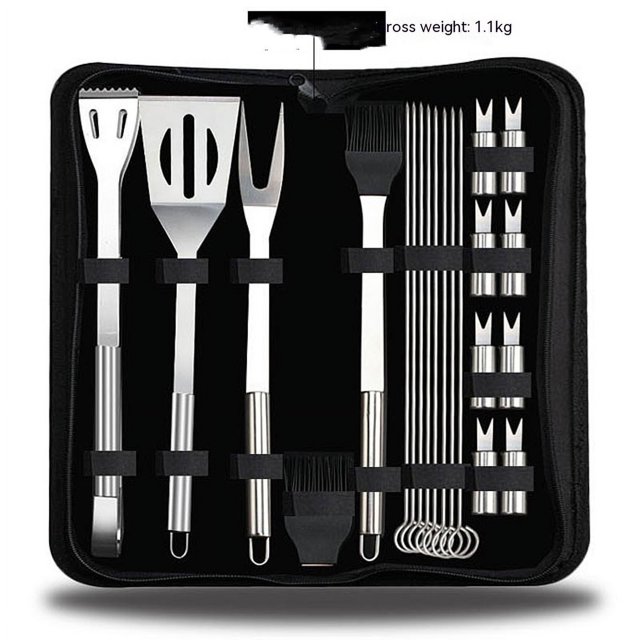 Juego de herramientas para parrilla de barbacoa con estuche, kit de accesorios para barbacoa de 22 piezas, accesorios para barbacoa completos de acero inoxidable de alta calidad y resistente