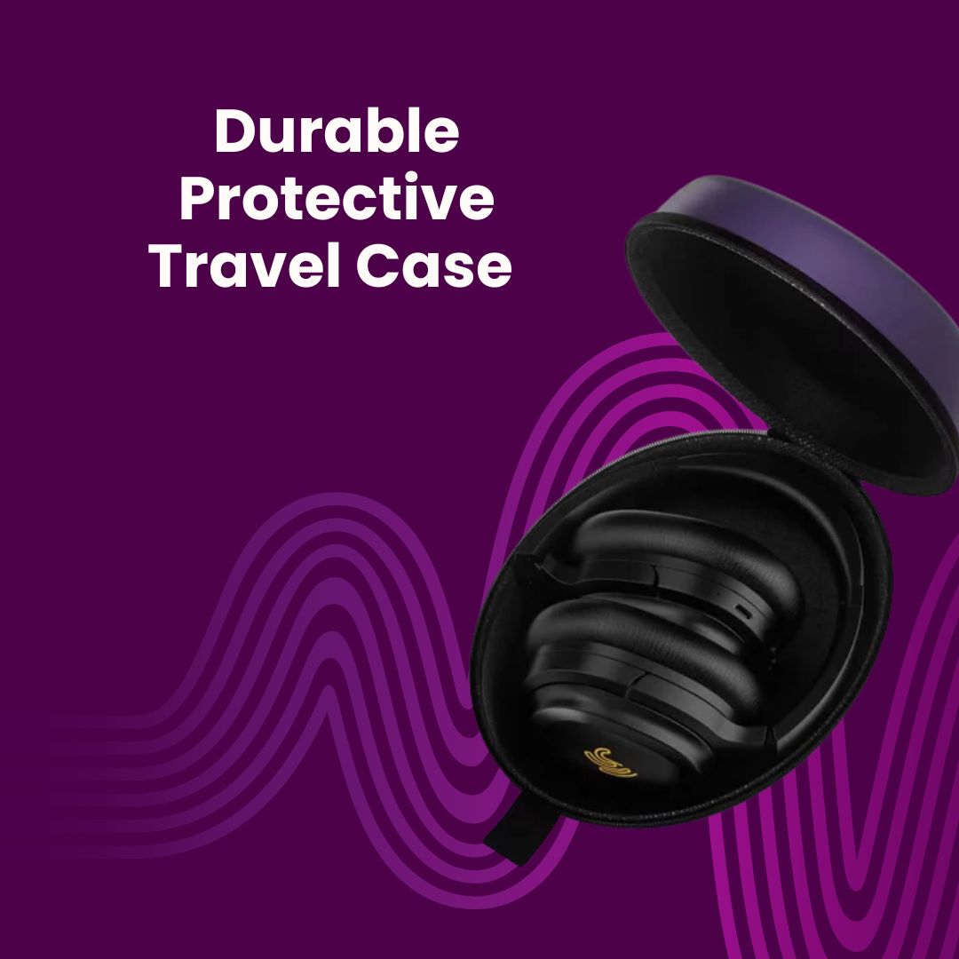 Jrumz Clarity CL01 Hybrid Active Noise Canceling Headphones With Travel Case, Wireless Over Ear Bluetooth Headphones, Deep Bass, Memory Foam Ear Pads, 40H Playtime for Home Office, Travel, Gym