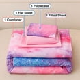 thumbnail image 5 of NTBED Galaxy Space Planet with Star Glitter Toddler Bedding Set Pink Comforter Flat Sheet Fitted Sheet and Pillowcase, 5 of 6