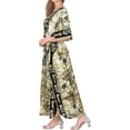 thumbnail image 2 of HAPPY BAY Women's Summer Loose Caftan Long Boho Sleepwear Loungewear Dashiki House Dress 2X-3X Smokey_AC220, 2 of 4
