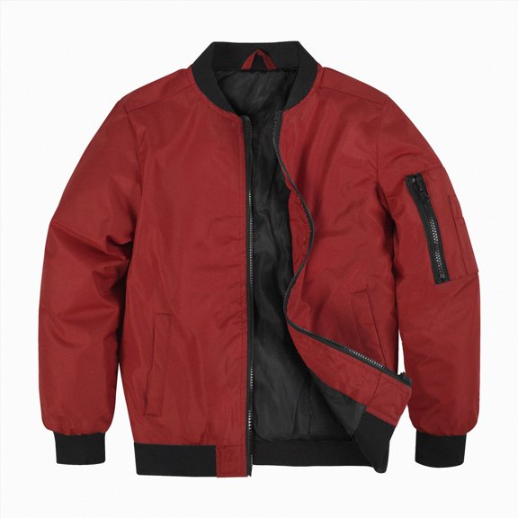 Enyan Teens Bomber Jacket Lightweight Casual Spring Fall Windbreaker Zip Up Coat with Pocket for Boys Girls