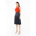 thumbnail image 3 of Navy Women's Accordion Pleated Plaid Flared Midi Skirt, 3 of 5