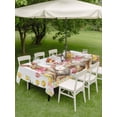 thumbnail image 3 of Easter Bunny Eggs Outdoor Tablecloth - 52x70 Inch Rectangle Dining Table Cover, Spring Tulips Rustic Rabbits Colorful Plaid Waterproof Outdoor Table Cloth with Umbrella Hole & Zipper for Picnic/Patio, 3 of 7