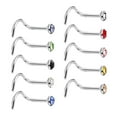 thumbnail image 4 of 10pcs Stainless Screw Shape Nose Studs 1.5/2/2.5/3mm Assorted Color - Multicolor, -3mm, 4 of 5