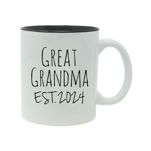 Great Grandma Established Est. 2024 11-Ounce Ceramic Sublimation Coffee Mug with Gift Box, Black