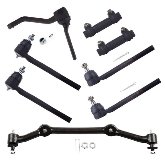SCITOO 8pcs Suspension Kit 2 Inner 2 Outer Tie Rod End 2 Adjusting Sleeve1 Idler Arm 1 Center Link Fit 1996-2003 For GMC Sonoma RWD 1998-2000 For Isuzu Hombre RWD K6187T
