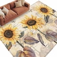 thumbnail image 2 of Rectangle Area Rug 6x9ft,Farm Sunflower Retro Plant Washable Carpet Non-Slip Runner Accent Rugs Indoor Floor Mat for Bedroom Living Room Decor,Vintage Letter, 2 of 9