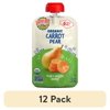 (12 pack) Earth's Best Organic Stage 2 Baby Food, Carrot Pear Fruit & Veggie Puree, 3.5 oz Pouch