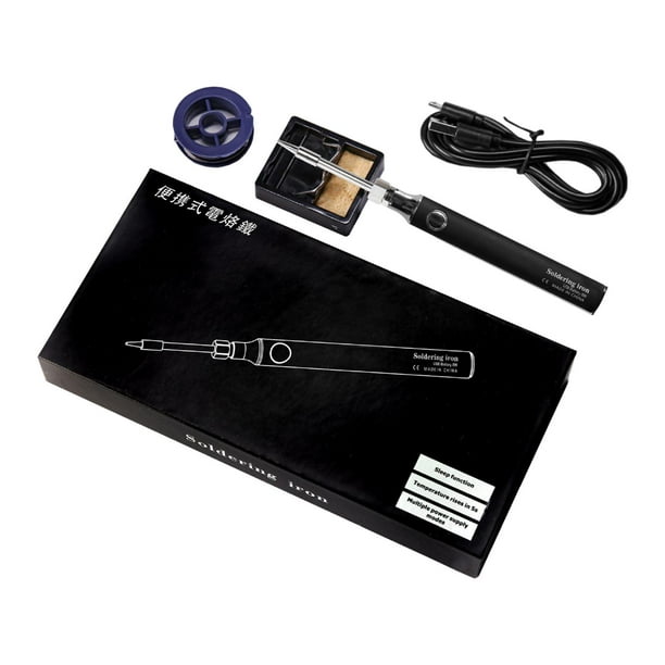 Kit de soldador electrónico de 5V, dispositivo de bricolaje, reparación, herramienta de soldadura electrónica, bolígrafo para reemplazo de soldador Negro