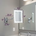 thumbnail image 3 of Jerdon Rectangular Wall Mount Makeup Mirror with 5X Magnification- Direct Wire Makeup Mirror with LED Lights - Chrome Finish - Model JRT710CLD, 3 of 8