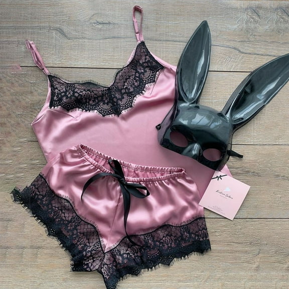 Women's Intimates Satin Silk Pajamas Cardigan Nightdress Bathrobe Ladies Robes Underwear Sleepwear,Pink Women's Intimates L