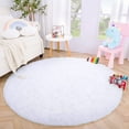 thumbnail image 3 of LOCHAS Round Fluffy Area Rugs Soft Rug for Living Room Bedroom Kids Nursery Home Decor Shaggy Carpet 6 Feet, White, 3 of 7