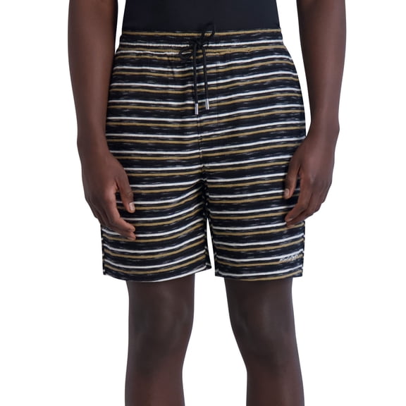 Karl Lagerfeld Mens Slim fit Drawstring Shorts Small Black Striped