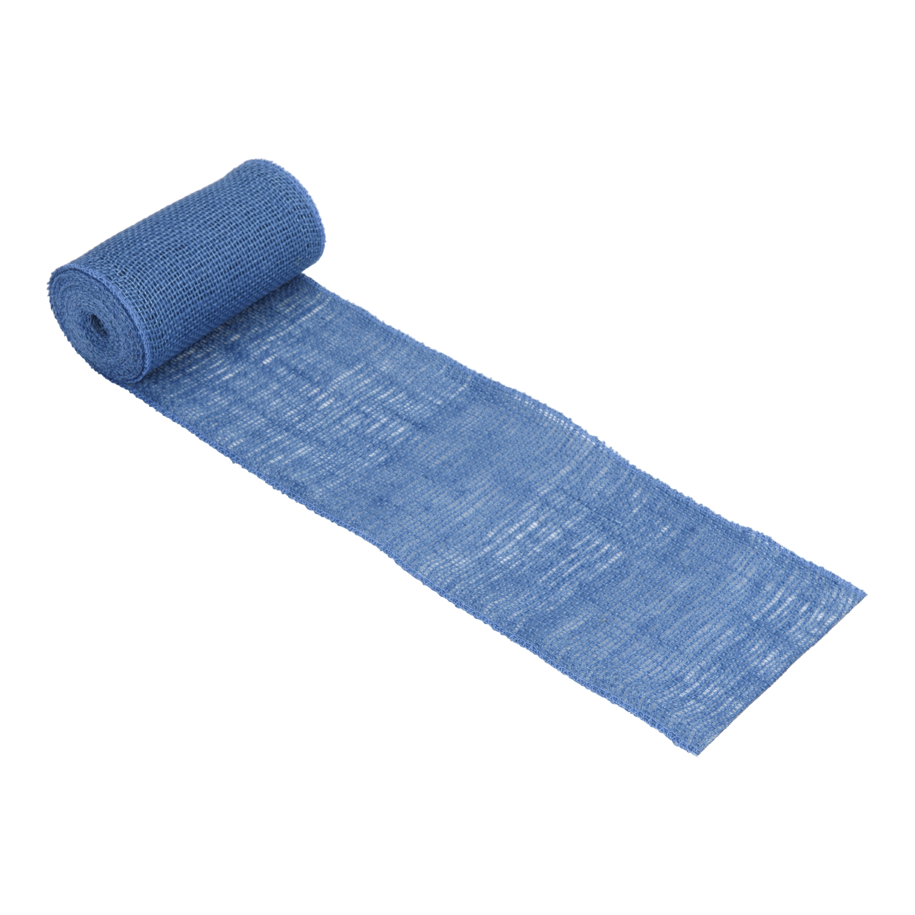 Love, Laugh, Craft Jute Burlap Roll Precut, Finished Edges, 6"W x 5-Yards, 740-23, Tranquil Blue