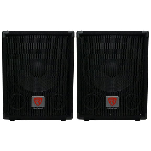 2) Rockville SBG1124 12" 600 Watt Passive 4-Ohm Pro DJ Subwoofers,MDF/Pole Mount