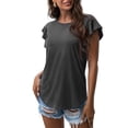 thumbnail image 2 of Mujeres Casual cuello redondo manga corta Puff Color sólido pulóver blusa camiseta Tops ajuste holgado OAVQHLG3B Store  lin121212, 2 of 4