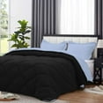 thumbnail image 2 of D.N.G. BEDDINGS 5 Piece Luxury Reversible Diamond Pattern Comforter Set Premium Super Soft, All Season 800 TC, 100% Egyptian Cotton Full/Queen Size Light Blue/Black Solid Color, 2 of 7