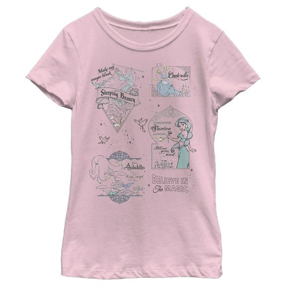 Girl's Disney Believe in the Magic  Graphic Tee Light Pink Medium