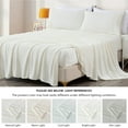 thumbnail image 5 of Chezmoi Collection Extra Soft Fleece Sheet Set Full, 4-Piece Microplush Non-Pilling Velvety Bed Sheet, Deep Pocket - Lightweight All Season Warmth, Full, Dove White, 5 of 9