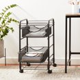 thumbnail image 2 of Pemberly Row Contemporary 2-Drawer Metal Mesh File Cart in Black, 2 of 3